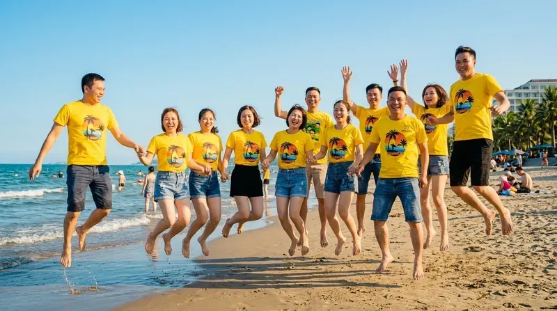 Ý nghĩa tuyệt vời của áo team building Nghệ An trong các chuyến đi